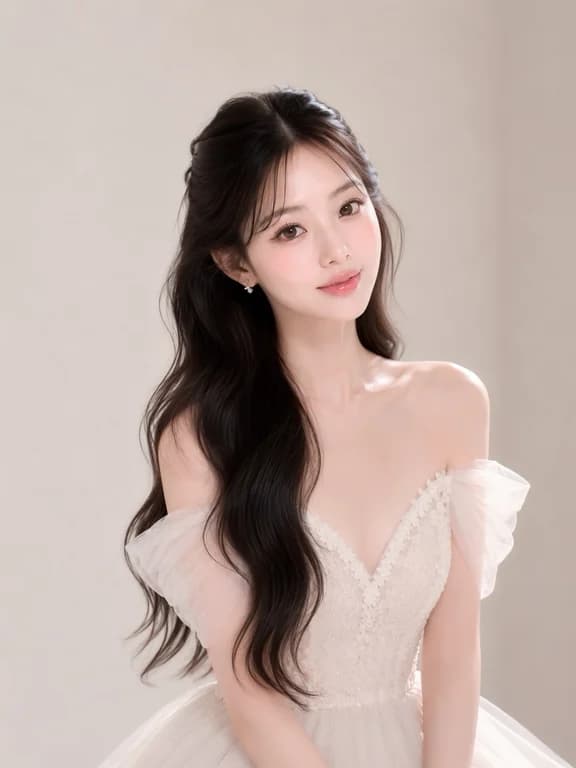 비기닝 클린 브라이덜 포트레이트 Vol.4 01/05 — 클린 브라이덜 포트레이트 Vol.4 · 자연광 롱 웨이브 · 하프업 웨이브 스타일