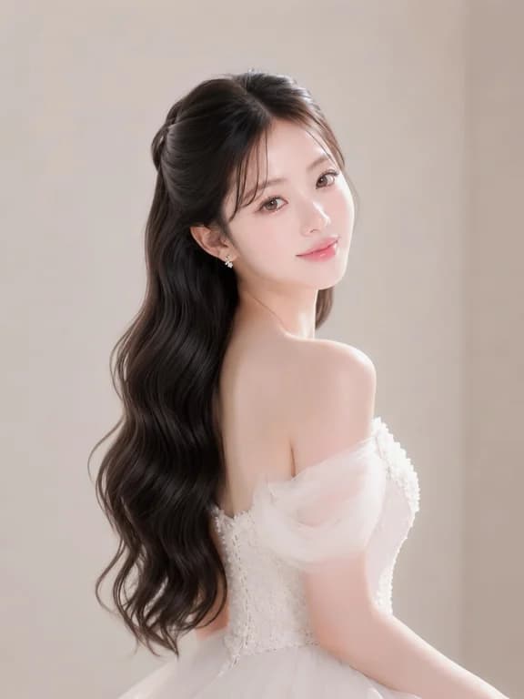 비기닝 클린 브라이덜 포트레이트 Vol.4 02/05 — 클린 브라이덜 포트레이트 Vol.4 · 자연광 롱 웨이브 · 하프업 웨이브 스타일